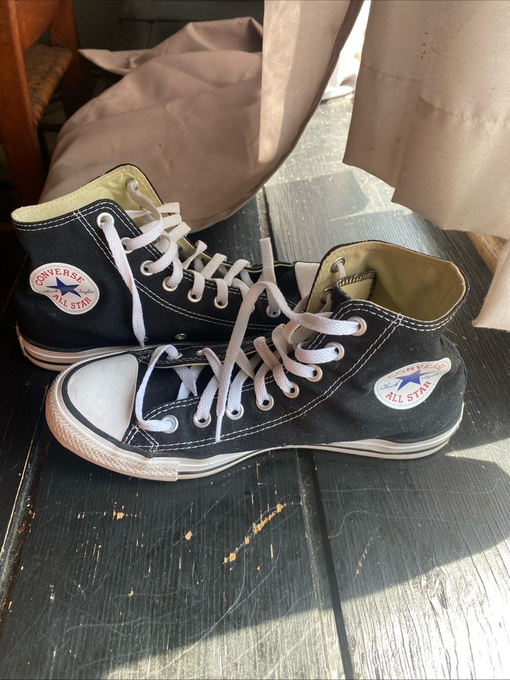Converse Kids Black High-Top Sneakers with White Accents